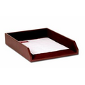 Chocolate Brown Legal Size Classic Leather Front-Load Letter Tray